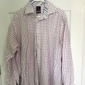 Men's Button down Tailorbyrd longslevee dress shirt size XL Pink White